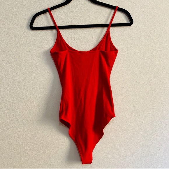 🆇DONATED🆇F21 Red ribbed bodysuit - Picture 4 of 7
